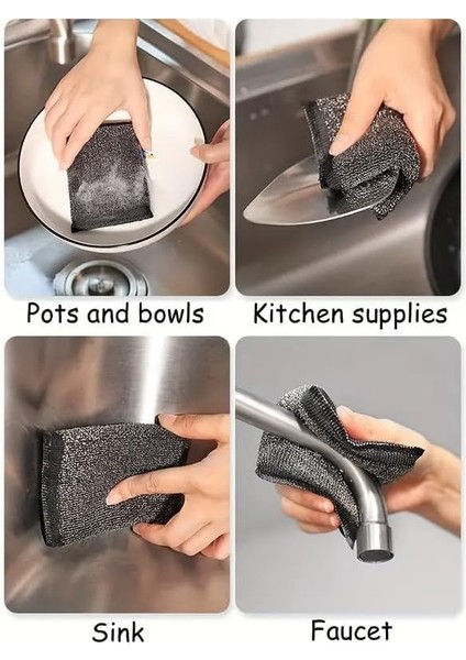 Home 4 Adet Telli Bulaşık Süngeri, paslanmaz Sihirli Inox Bulaşık Süngeri, sihirli Sünger (4 Adet) fiyatları