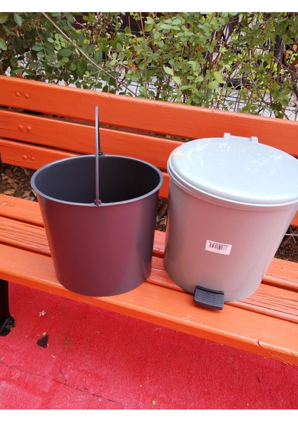 10 Litre Pedallı Plastik Çöp Kovası, Kovalı, Gri, 29X27X32 cm fiyatları