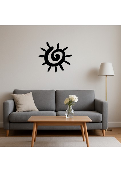 Spiralli Güneş Tasarımı Iç Mekan Dekoratif Tablo - MRS3577-8654 fırsatları