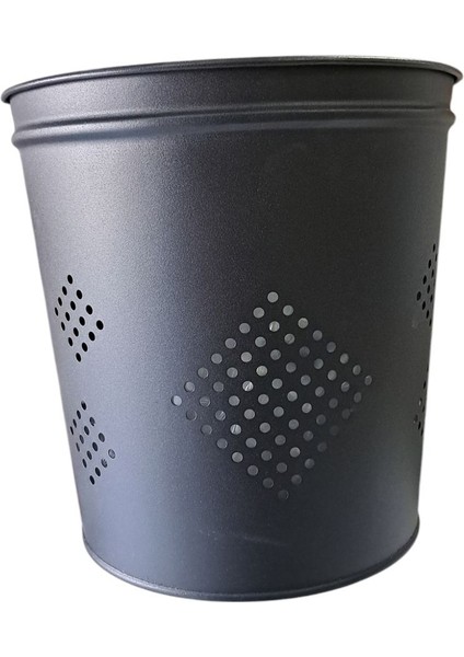 Siyah Metal Masa Altı Çöp Kovası, Delikli, 13 Litre, Şık ve Kullanışlı Tasarım