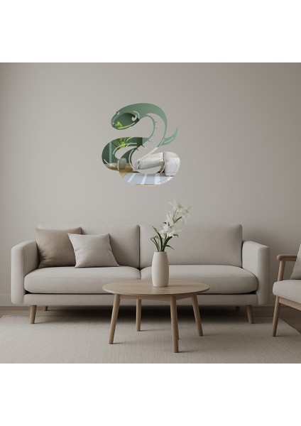 Yılan Figürlü Modern Iç Mekan Duvar Aynalı Tablosu - MRS6906-1969