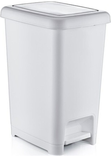 Şık Beyaz 15 Lt Pedallı Çöp Kovası, Pratik ve Temiz Kullanım Için Idealdir