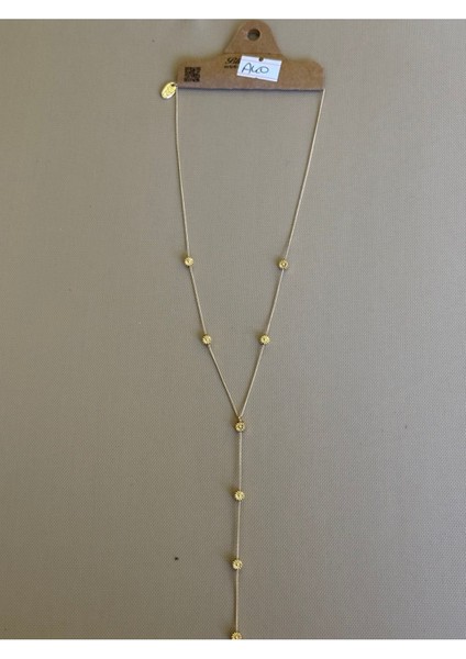 Altın Renk Yuvarlak Detaylı Uzun Sallantılı Kadın Kolye fiyatları