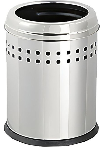 Çemberli, Delikli, 12 Lt. Dayanıklı ve Hijyenik Metal Çöp Kovası