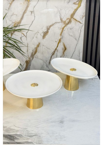 Gold Metal Ayaklı Porselen Tabak ve Sunum Servisliği, Yıkanabilir modelleri