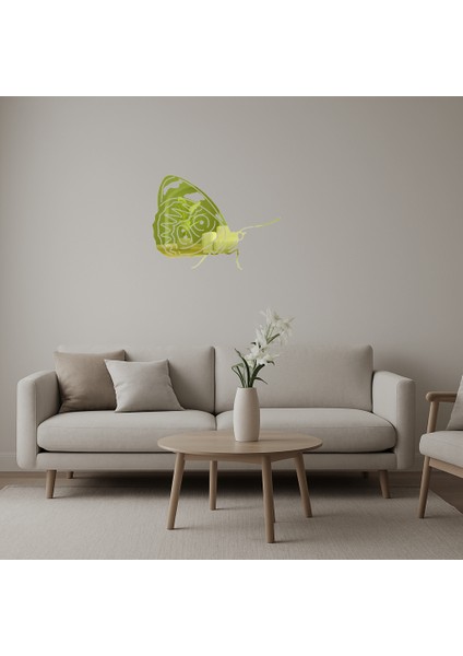 Kelebek Figürlü Modern Duvar Altın Aynalı Tablosu - MRS1445-4217