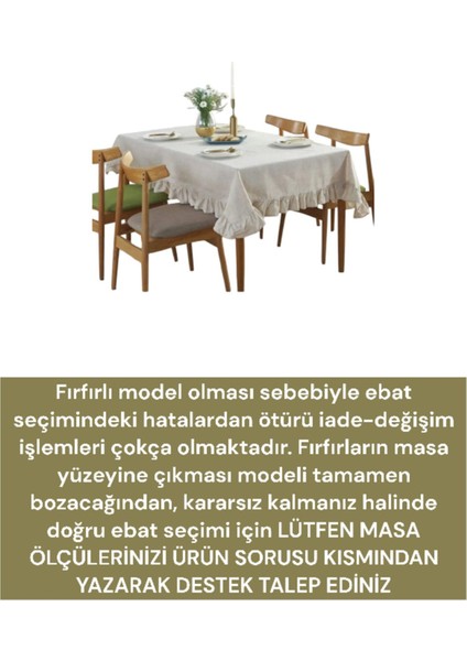 Fırfırlı Naturel Vintage Keten Masa Örtüsü, Şık ve Çeyizlik Soft Kumaş. modelleri