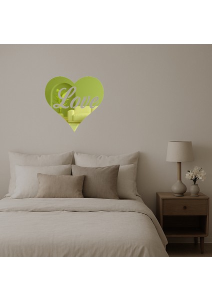 Aşk ve Kalp Desenli Dekoratif Altın Aynalı Tablo - MRS6785-7243 fiyatları