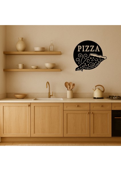 Lezzetli Pizza Logo Tasarımı Iç Mekan Dekoratif Tablo - MRS2070-8437 fiyatları