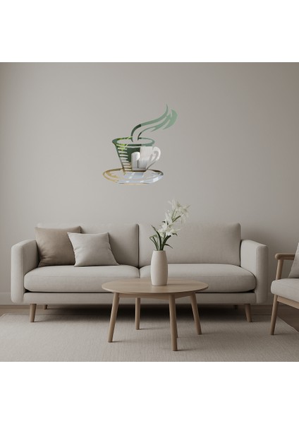 Çay Fincanı Tasarımlı Dekoratif Duvar Aynalı Tablosu - MRS6809-2843