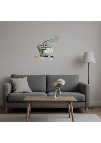 Çay Fincanı Tasarımlı Dekoratif Duvar Aynalı Tablosu - MRS6809-2843 indirimleri