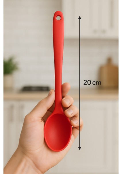 Boyuna Bak 3’lü Silikon Servis Kaşığı Seti, 20 Cm, Ultra Sert Uç, Yanmaz ve Yapışmaz fiyatları