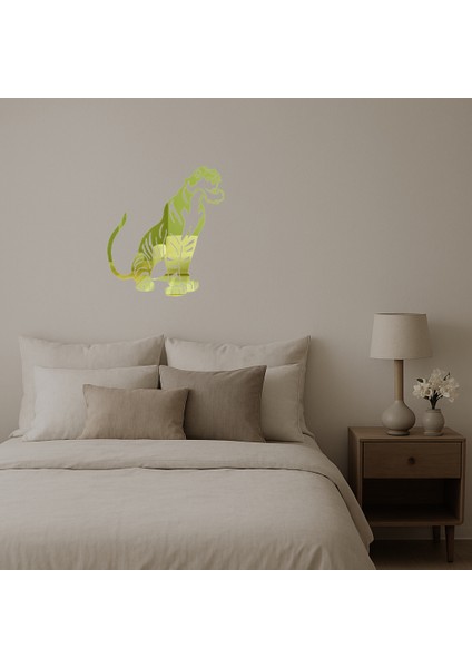 Shere Khan Kaplan Tasarımı Iç Mekan Dekoratif Altın Aynalı Tablo - MRS7752-3903 fiyatları