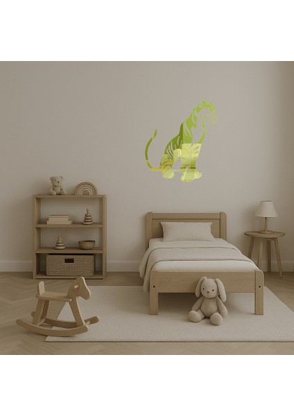 Shere Khan Kaplan Tasarımı Iç Mekan Dekoratif Altın Aynalı Tablo - MRS7752-3903 fırsatları