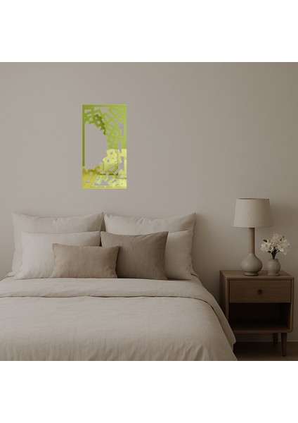 Ahşap Abstrakt Çiçek Desenli Dekoratif Duvar Altın Aynalı Tablosu - MRS2172-1015 fiyatları