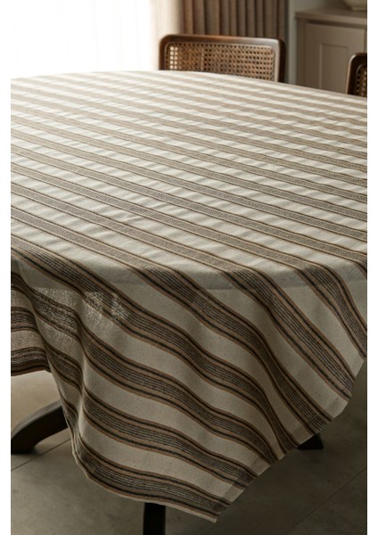 Bej Pamuklu Masa Örtüsü, Şık ve Dayanıklı, Ev ve Yemek Odası Dekoru