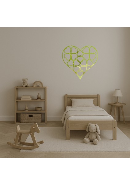 Sevgi ve Kalp Motifli Altın Aynalı Tablo - MRS2717-8174 fırsatları