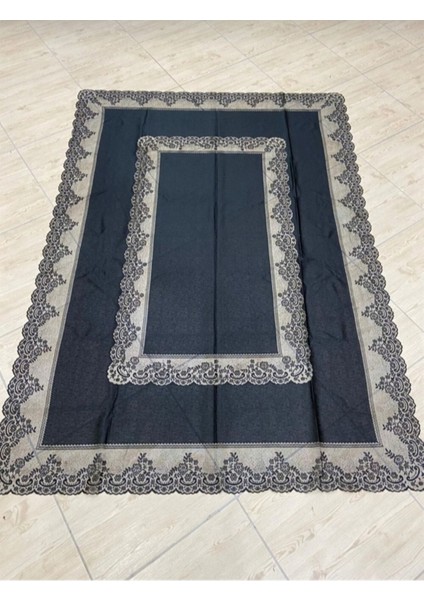 Siyah Tül Masa Örtüsü 160X220 Cm, Leke Tutmaz, Şık ve Dertsiz 8-12 Kişilik Kullanım modelleri
