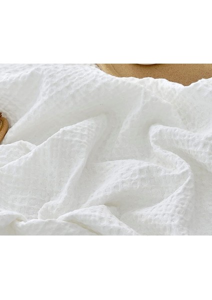 Yumuşak ve Şık Çift Kişilik Beyaz Saçaklı Waffle Pike Seti fiyatları