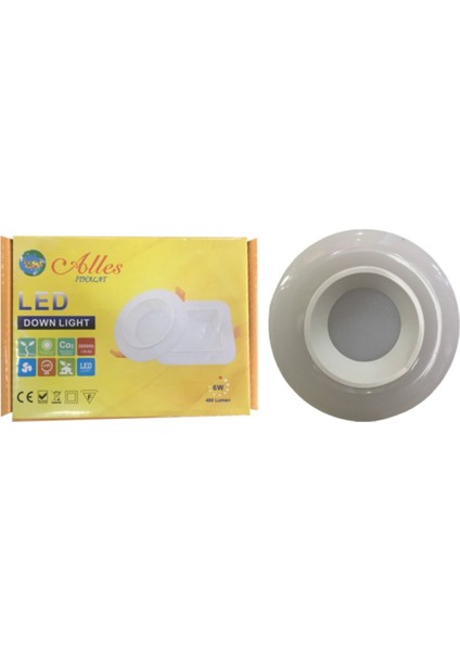 6 Watt Beyaz ve Kahverengi Downlight ile Şık ve Aydınlık Ortamlar Yaratın