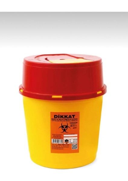 30 Litre Tıbbi Atık Kovası, Pedalsız, Kesici ve Delici Özellikli Sarı Çöp Kovası fırsatları