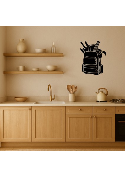 Üzeri Eğlenceli Okul Çantası Dekoratif Tablo - MRS2150-2570 fiyatları