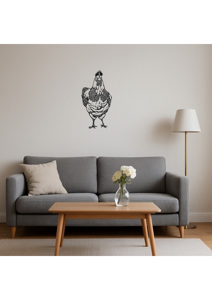 Sevimli Tavuk Tasarımlı Mdf Duvar Dekoru - MRS3360-7852 fırsatları
