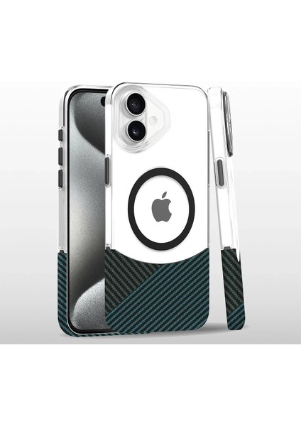 iPhone 16 Plus Carbon Puzzle Magsafe Kapak - Açık Mavi - MRS5551-6922
