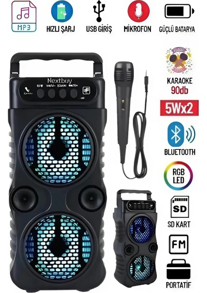 Bluetooth Hoparlör Parti Hoparlörü Kablosuz Speaker Ledli Ses Bombası USB Sd Kart Girişli fiyatları