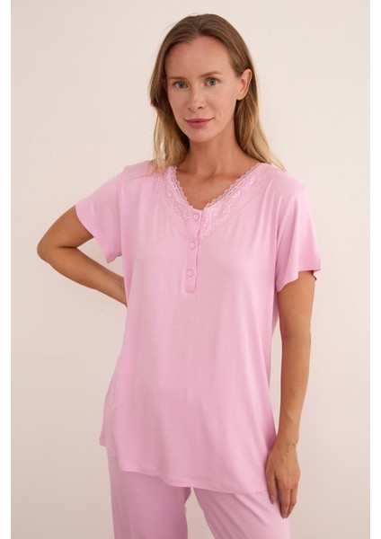 Yakası Dantel Detaylı Pijama Takımı indirimleri