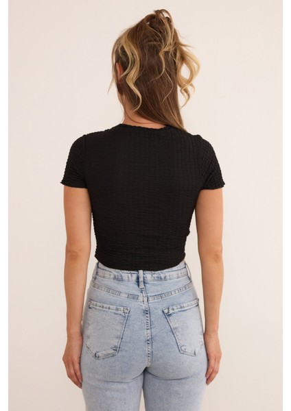 Waffle Kumaş Crop Body