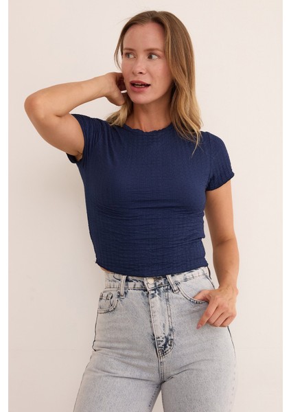 Waffle Kumaş Crop Body modelleri