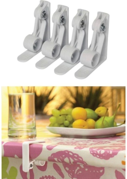 4'lü Beyaz Yaylı Masa Örtüsü Mandalı Seti, Şık ve Kullanışlı Masa Aksesuarı