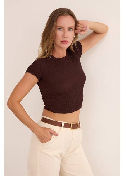 Waffle Kumaş Crop Body