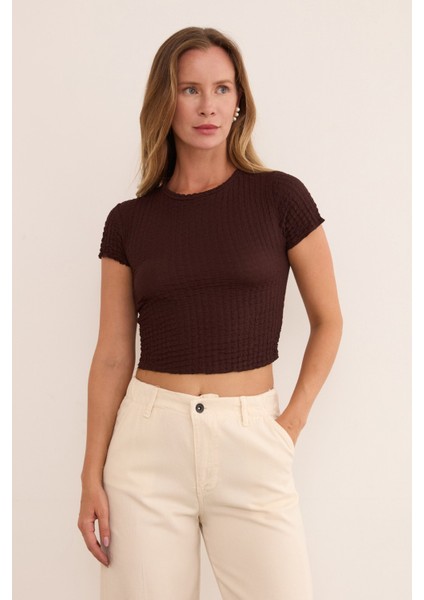 Waffle Kumaş Crop Body modelleri