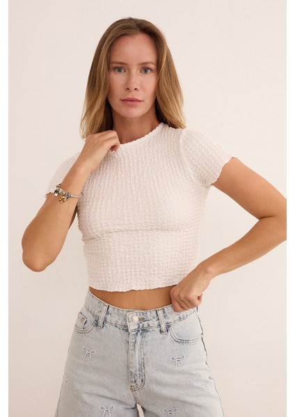 Waffle Kumaş Crop Body