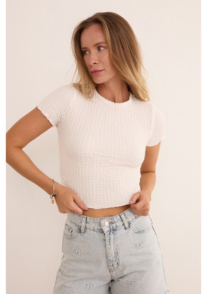 Waffle Kumaş Crop Body modelleri