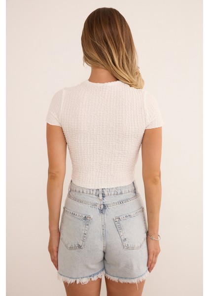 Waffle Kumaş Crop Body