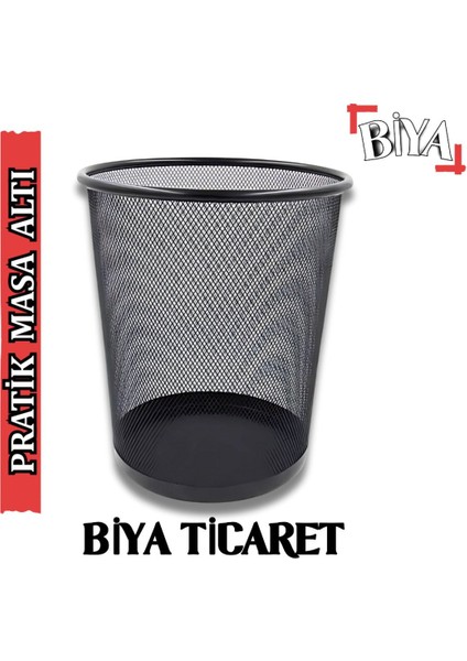 Şık Siyah Metal Masa Altı Çöp Kovası, Hızlı ve Kolay Temizlik Için Tasarlandı