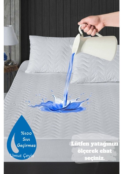 Kapitoneli Sıvı Geçirmez Fitted Yatak Alezi, Beyaz, Rahat ve Koruyucu