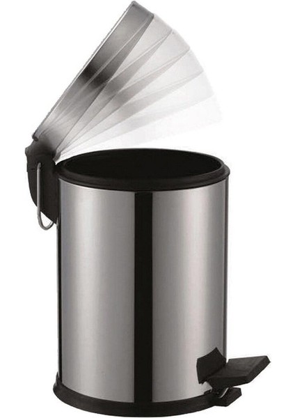 Bej 5 Lt Pedal Çöp Kovası, Amortisörlü Kapak, Şık ve Kullanışlı Tasarım