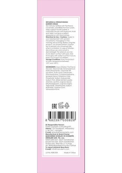 Maruderm Bariyer Onarıcı ve Ceramide Cilt Bakım Kremi 200 ml fırsatları