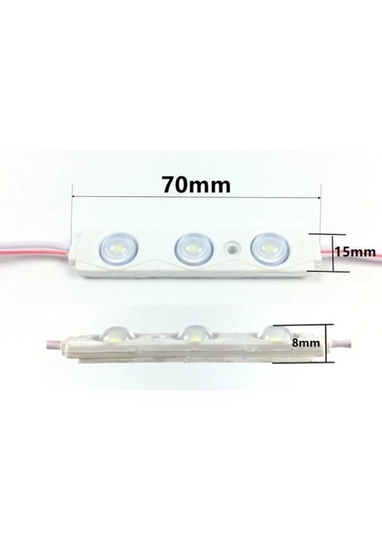 3’lü Mercek Modül Led, 1.5W, 12V, Smd 2835, Amber, 10 Adet fiyatları