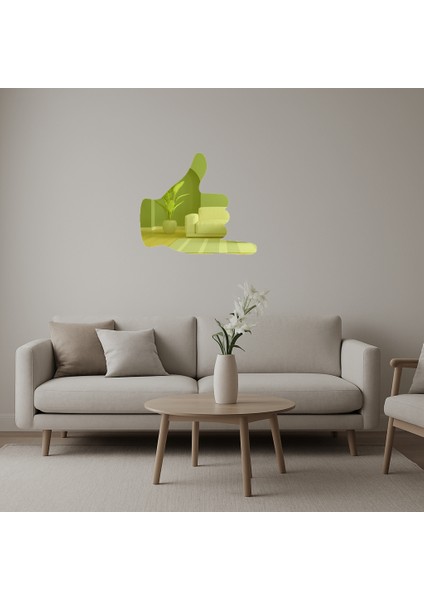 Iç Mekan Dekoratif El Işareti Altın Aynalı Tablosu - MRS1611-6514