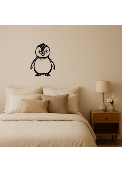 Sevimli Penguen Tasarımlı Mdf Duvar Dekoru - MRS6790-5095