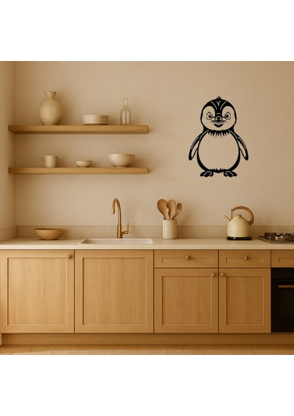 Sevimli Penguen Tasarımlı Mdf Duvar Dekoru - MRS6790-5095 fiyatları