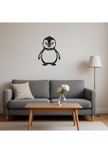 Sevimli Penguen Tasarımlı Mdf Duvar Dekoru - MRS6790-5095 fırsatları