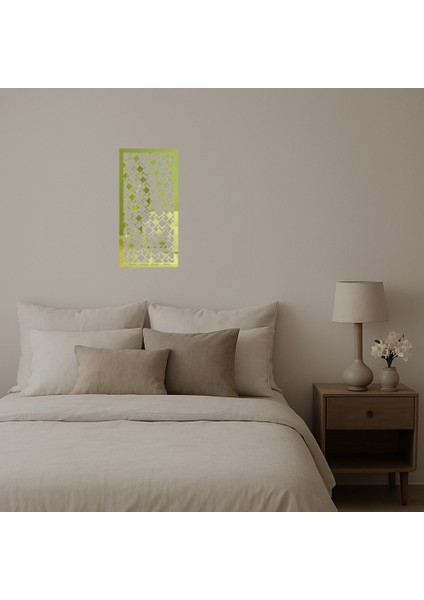 Geometrik ve Çiçek Desenli Duvar Altın Aynalı Tabloi - MRS2770-9085 fiyatları