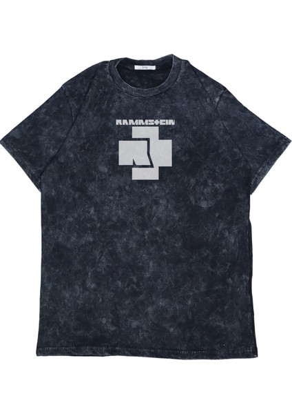 Unisex Rammstein Logo Sırt Baskılı Yıkamalı T-Shirt, Oversize Rock Band Temalı Retro Tişört fiyatları