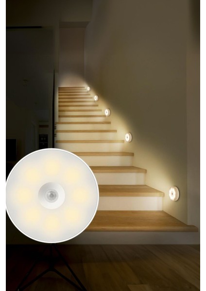 Hareket Sensörlü LED Lamba, Merdiven ve Dolap Için, Beyaz, Enerji Tasarruflu